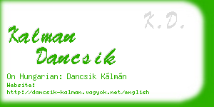 kalman dancsik business card