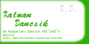 kalman dancsik business card